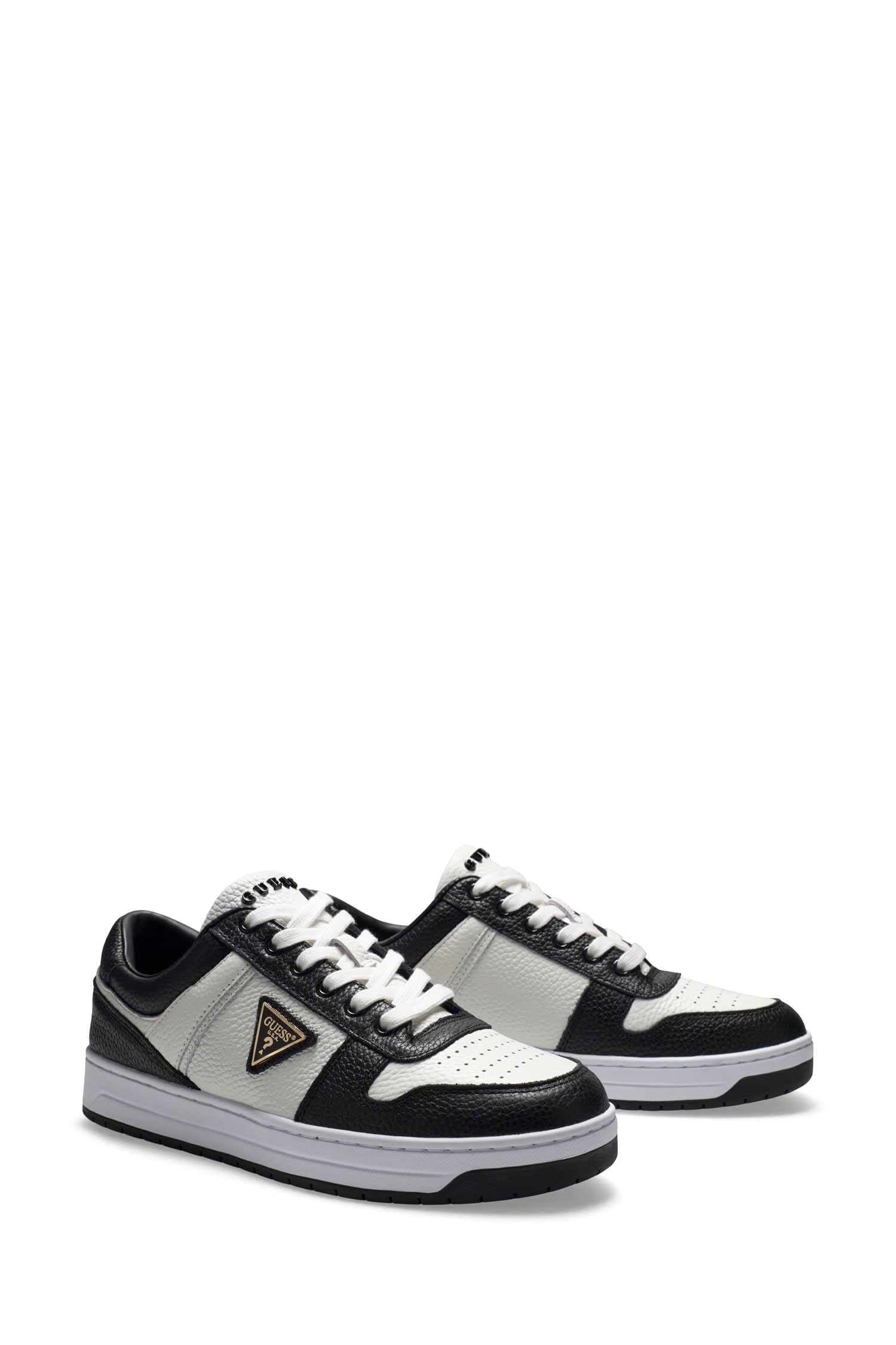 Guess Herren Weiß Schwarz Low-Top Cupsole Sneaker Uddent5