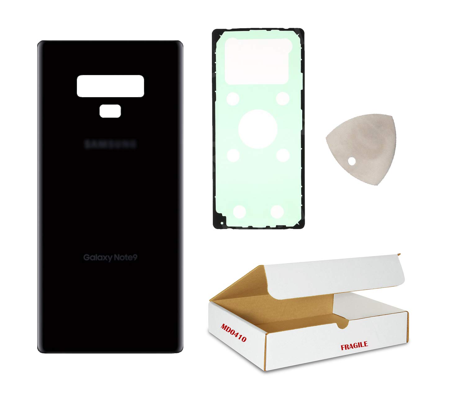 Replacement Compatible with Samsung Galaxy Note 9 N960 Note9 - Rear Back Glass Door Housing Cover and Opening Tool (Black)