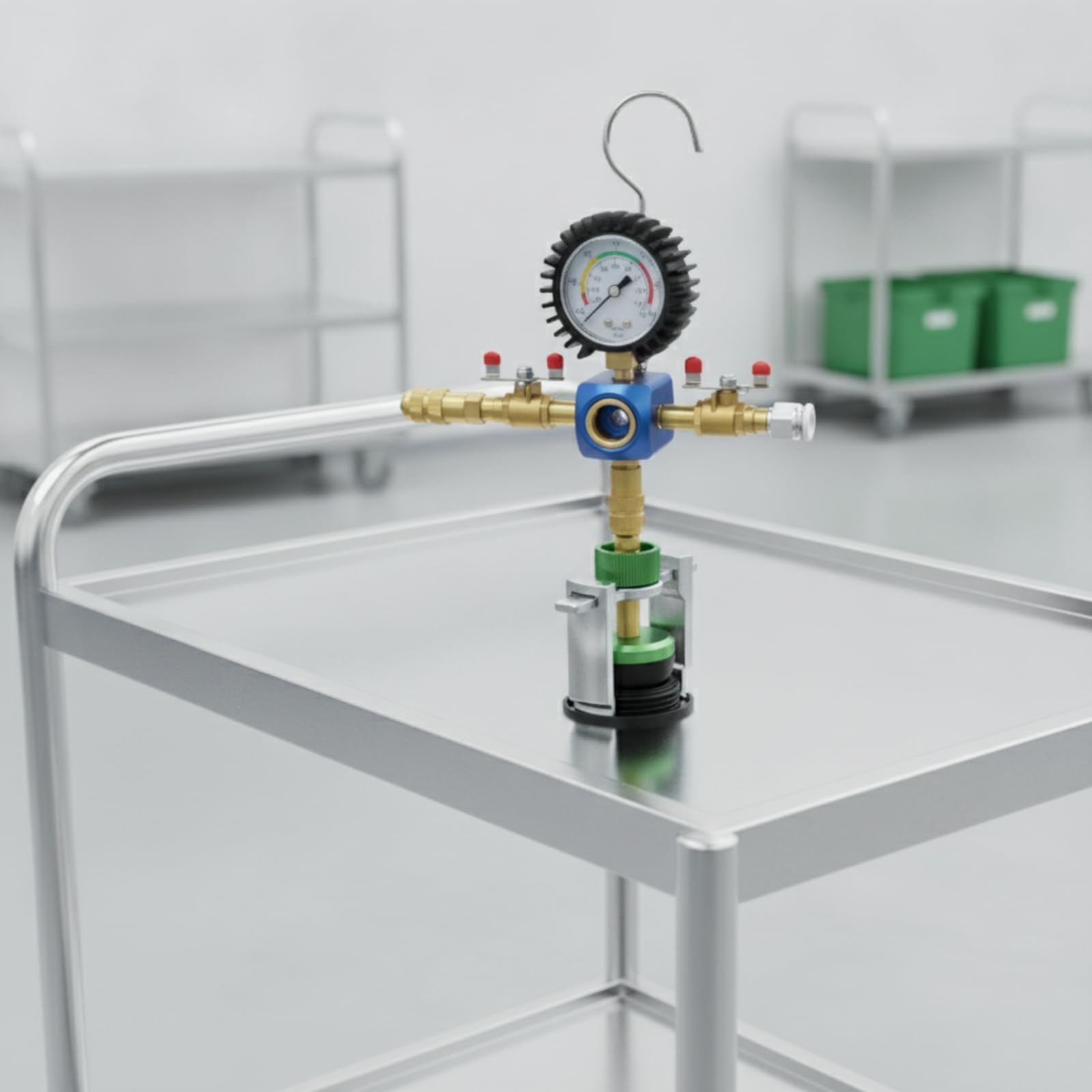 Kühlsystemprüfgerät Vakuum Nachfüllgerät mit Druckanzeige Entlüftungsset für Fahrzeugkühlkreislauf für Auto Mechaniker Und Hobby Schrauber