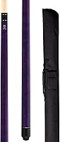 McDermott Lucky L69 Pool Cue Stick - Hardrock Maple, Purple Stain, Silver Rings, No-Wrap Handle, 58" with Soft Case