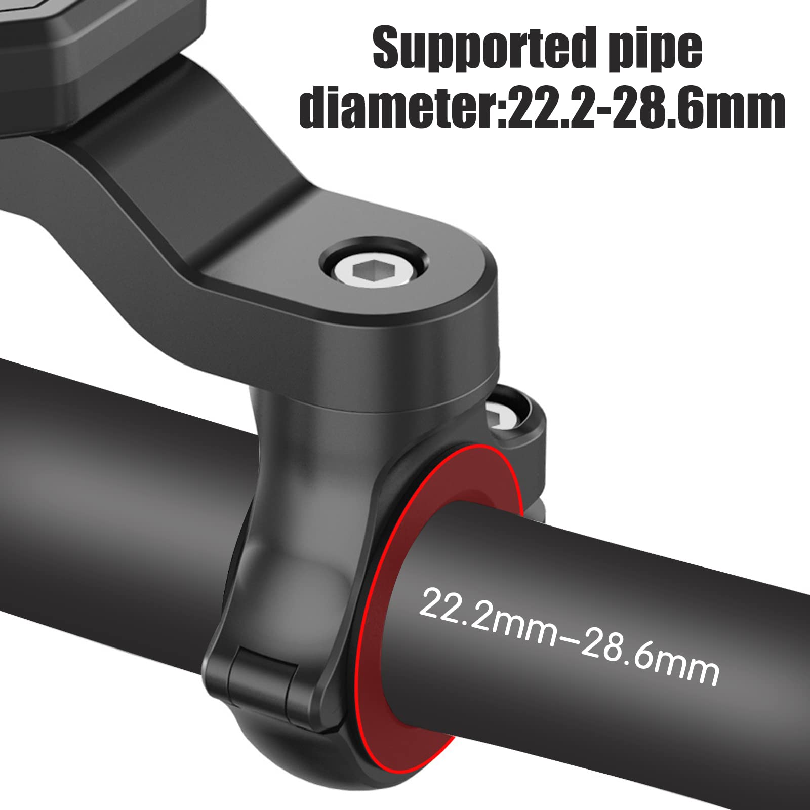 MUSEDAY Support Téléphone Vélo Universel - Fixation Smartphone Guidon Moto/Vélo De Montagne - Rotatif Robuste Noir/Rouge