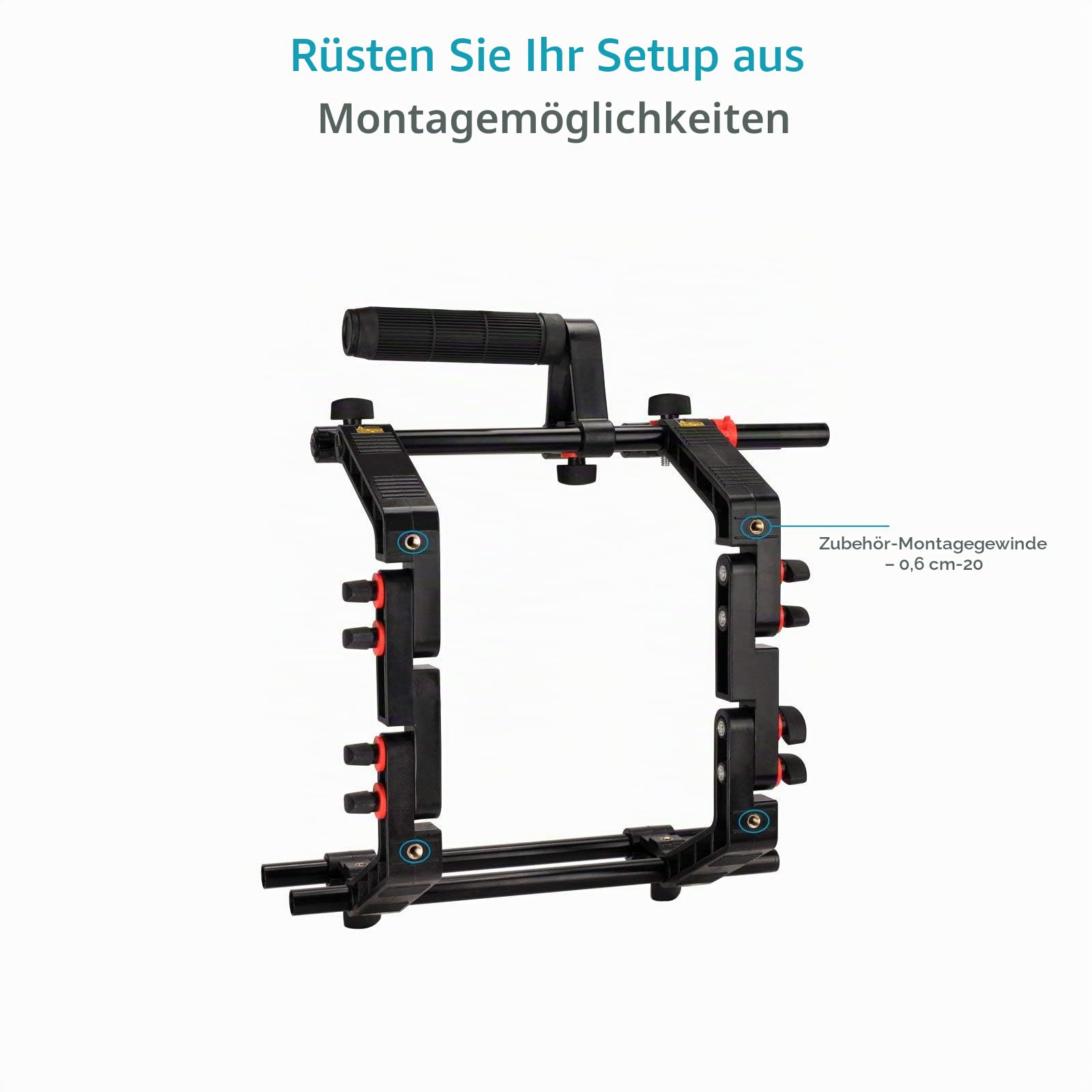 FC-02 Schulter-Rig-Kit mit Matte Box & Cage für DSLR-Kameras | 9–6" verstellbare Cage-Halter mit Gummigriffen; 2× 4×4" drehbare Filterhalter & 95mm Objektivkompatibilität