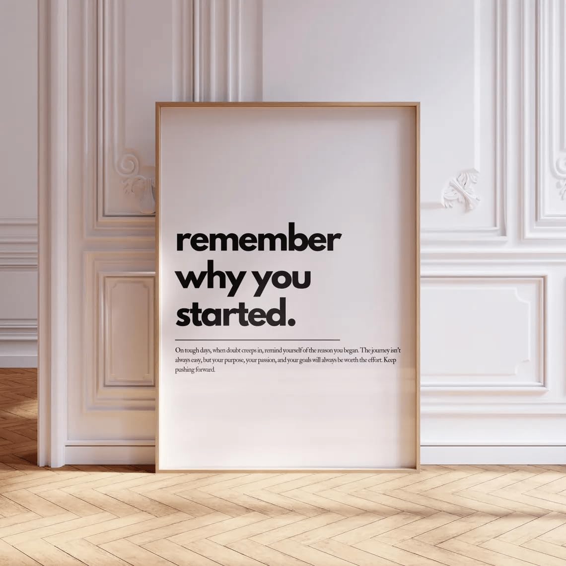 GLWDMH 1 pezzo 20 x 30 cm Remember Why You Started Motivational Quote Dipinto su tela, poster artistico da parete e stampa, immagine da parete per soggiorno, camera da letto, sala da pranzo (con