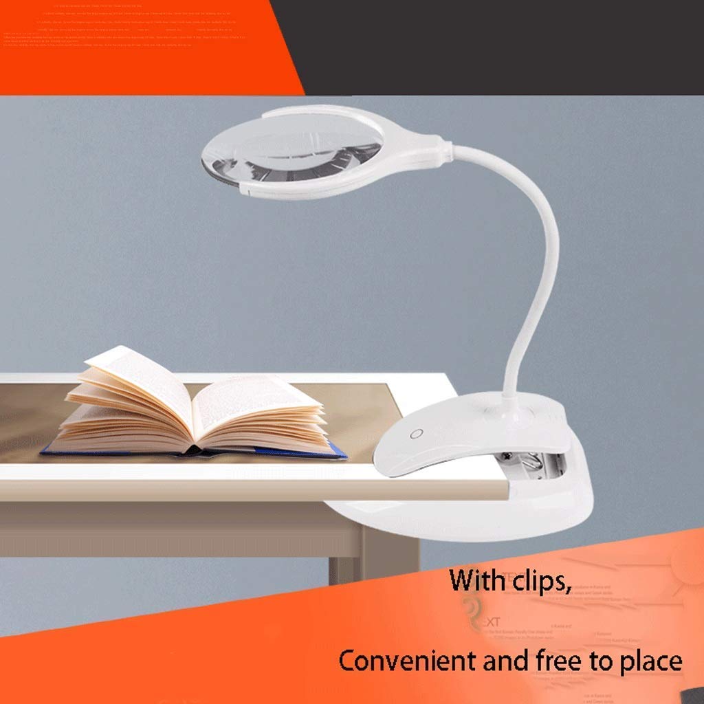 Lente D'Ingrandimento Da Tavolo Con Clip Ricarica Usb Con Luci A Led Alta Lettura Per Ufficio Per Studenti Per Bambini Anziani Lampada Per Telefono Cellulare Per Riparazione Di Pulizia Elettronica