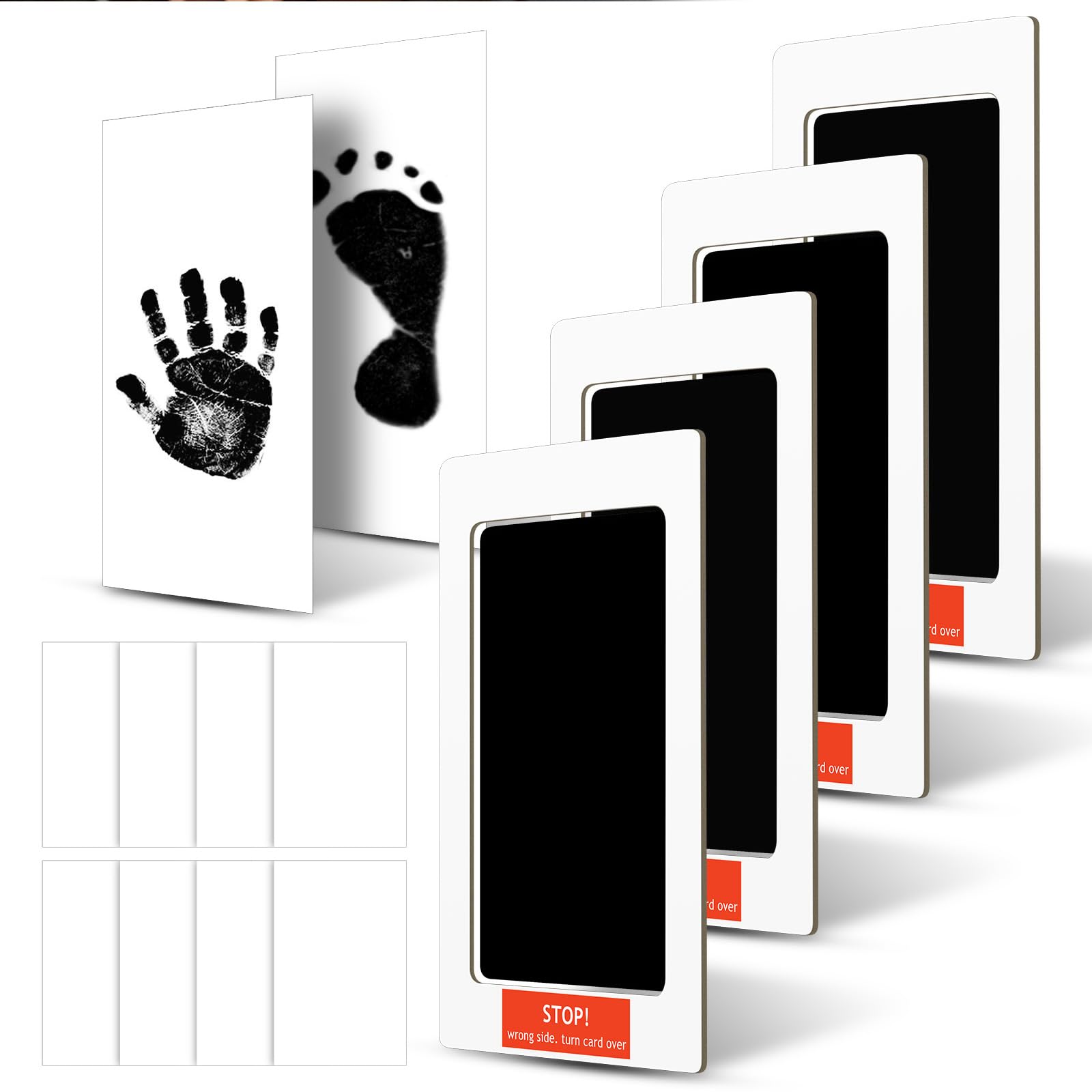 Outus 14 Pcs Paw Print Kit for Dogs No Mess Ink Pad Pet Memorial Newborn Footprint Impression Kit for Pets 4 Inkless Pads with 10 Blank Cards(7 x 5