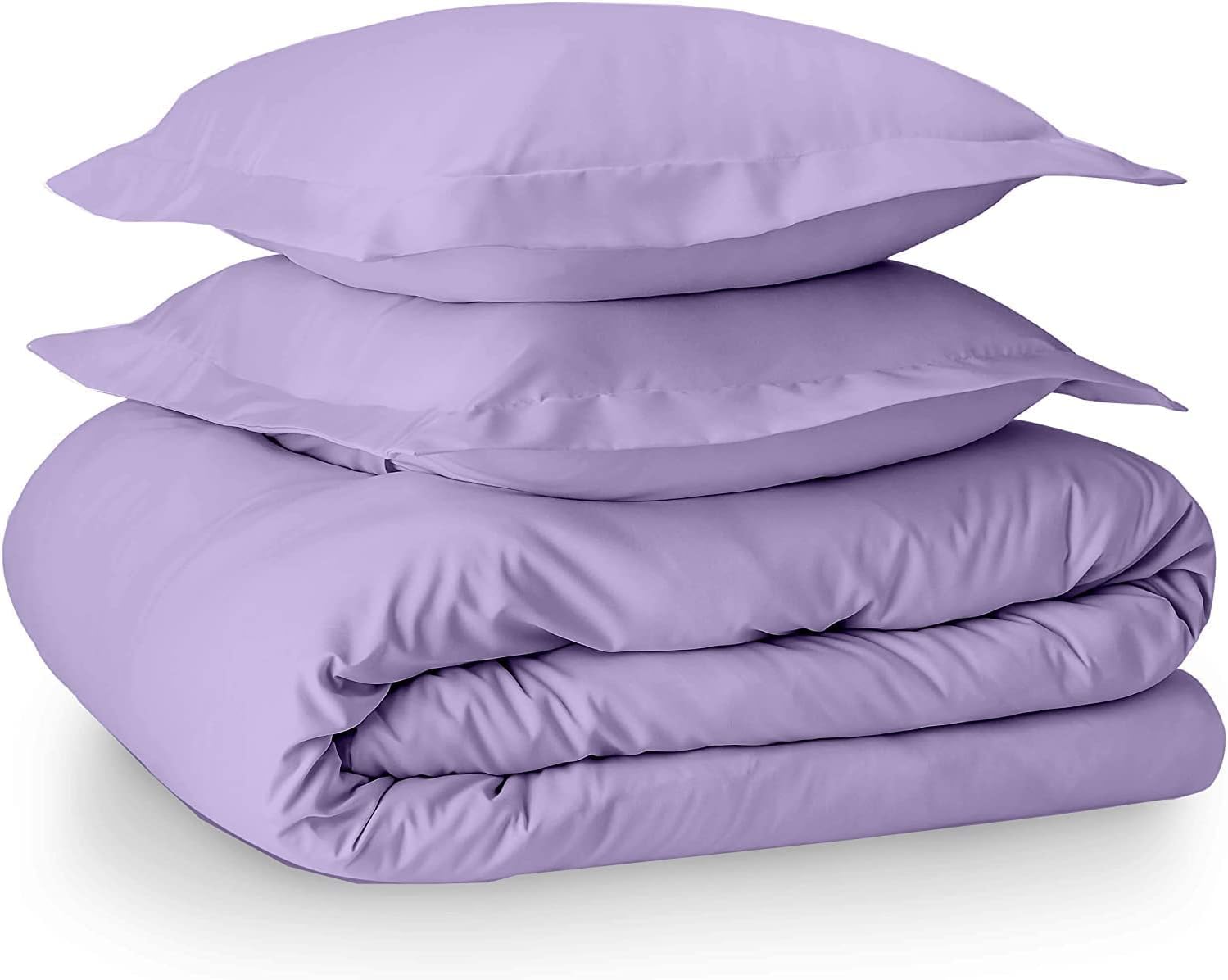 Hotel Quality 600 Thread Count 100% Long Staple Certified Giza Egyptian Cotton 3pc Duvet Cover Set Zipper Closer with Corner Ties (California King (104" x 98"), Lavender Solid)