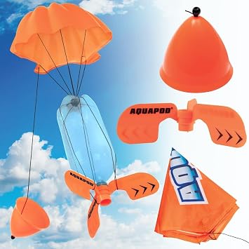 Aquapod Water Bottle Rocket Launcher Ultimate Accessory Pack - Soar to New Heights w Launcher Fins, Parachute, Nose Cone - Family Fun & Educational STEM Toy - Summer Camp Activity & Gift for Kids