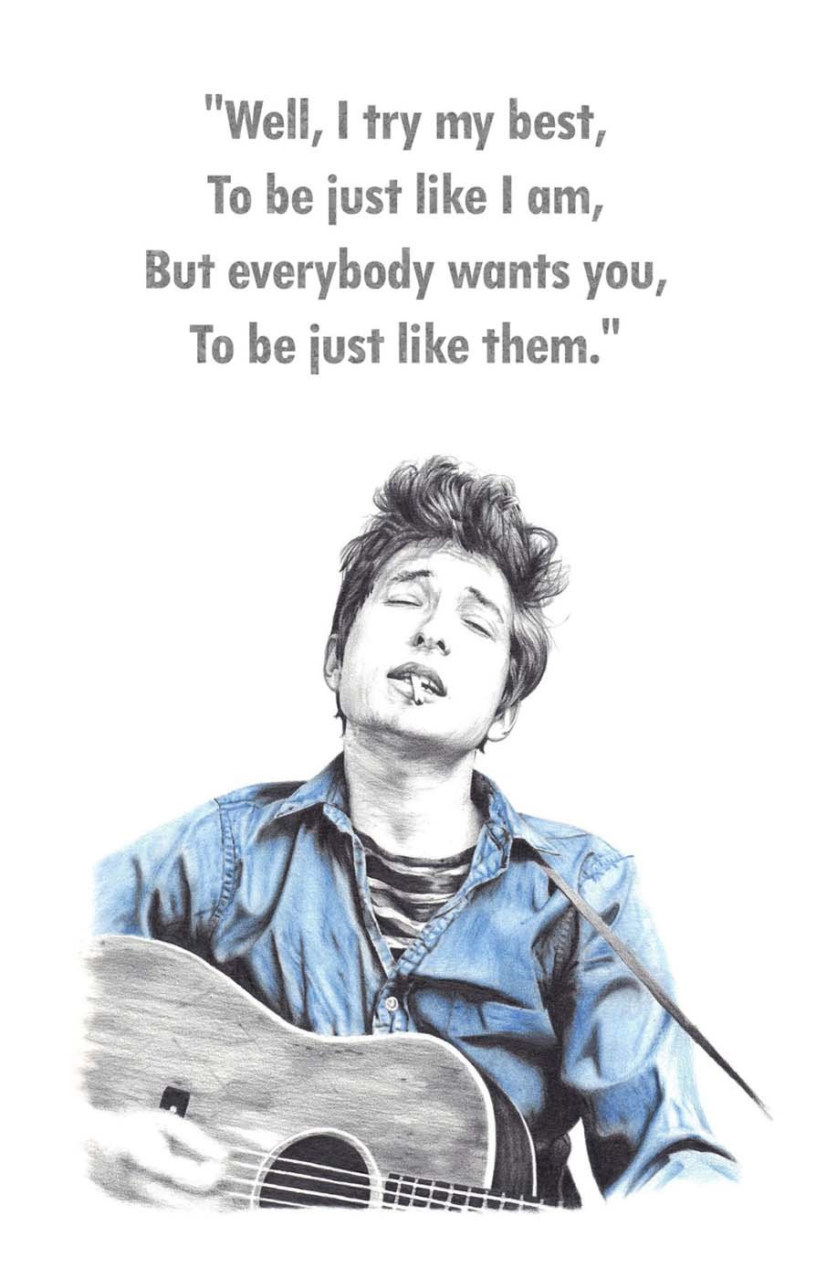 Tallenge - Music and Musicians Collection - Bob Dylan Lyrics Maggies Farm - Painting - Unframed Rolled A3 Size Poster (11.6x16.5 inches)
