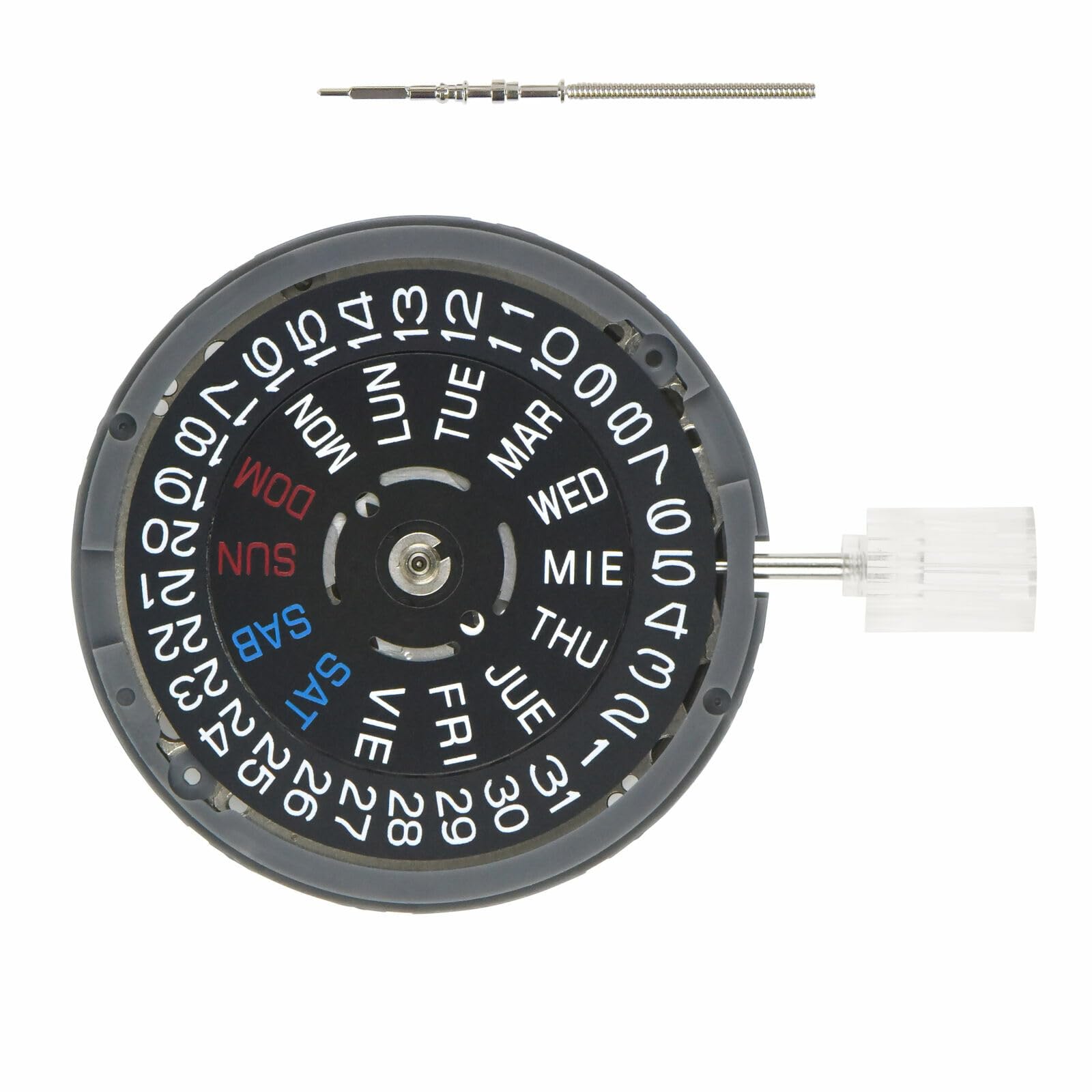 Seiko Automatic Watch Movement Day Date Crown @3 Black Disc Compatible With Seiko (Sii) NH36 NH36A