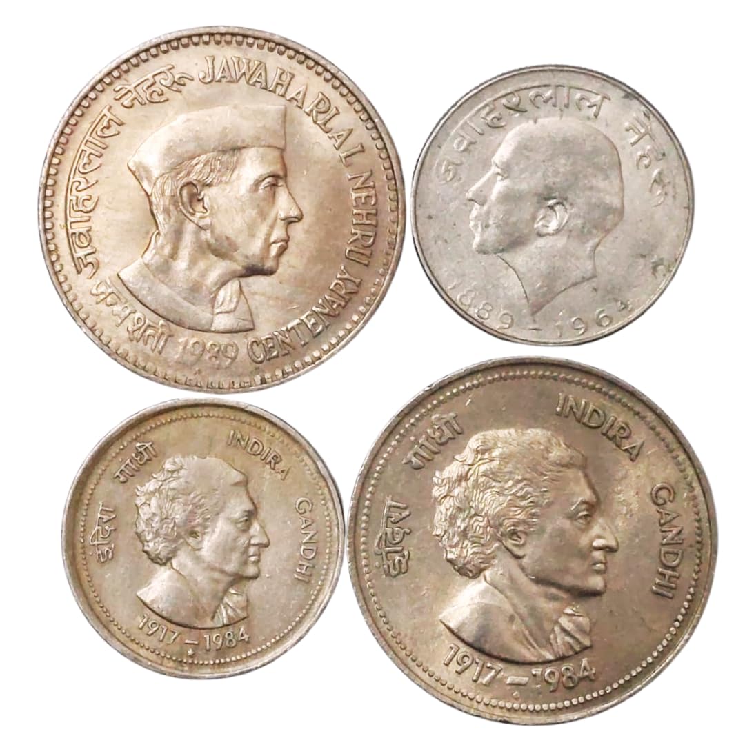 ShubhCoins Kids Collection- Education Anniversary Set of 4 (IndiraG & JLN) Very Rare Set, for Kids Above 5 Years, School Projects, Gifting-image-13