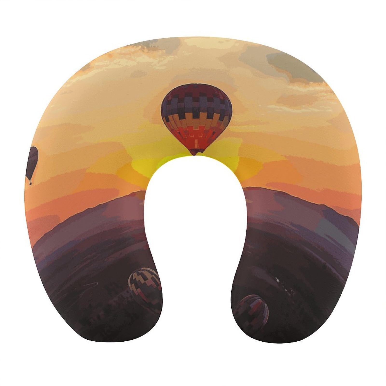 Btcowzrv Style Hot Air Balloon Sunset U Shaped Neck Pillow Travel Pillows