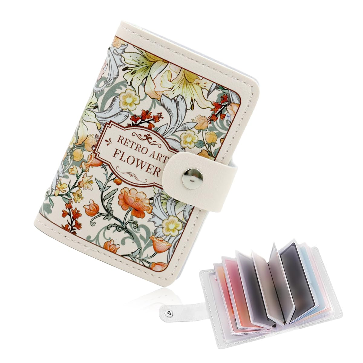 Facynde Credit Card Holder for Women | Anti-Demagnetization Wallet with Front Pocket, Mini PU Leather Wallets, Credit Card Organiser, Membership Cards