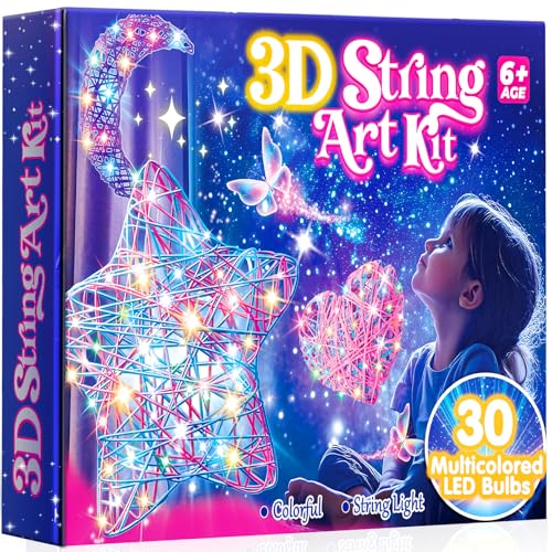 Hapikids Basteln Mädchen 8 9 10 11 12 Jahre, 3D String Art Geschenk Mädchen 6-12 Jahre, Bastelset Kinder, Spielzeug Junge 8–12 Jahre, Geschenkideen für Kinder, Geburtstagsgeschenke