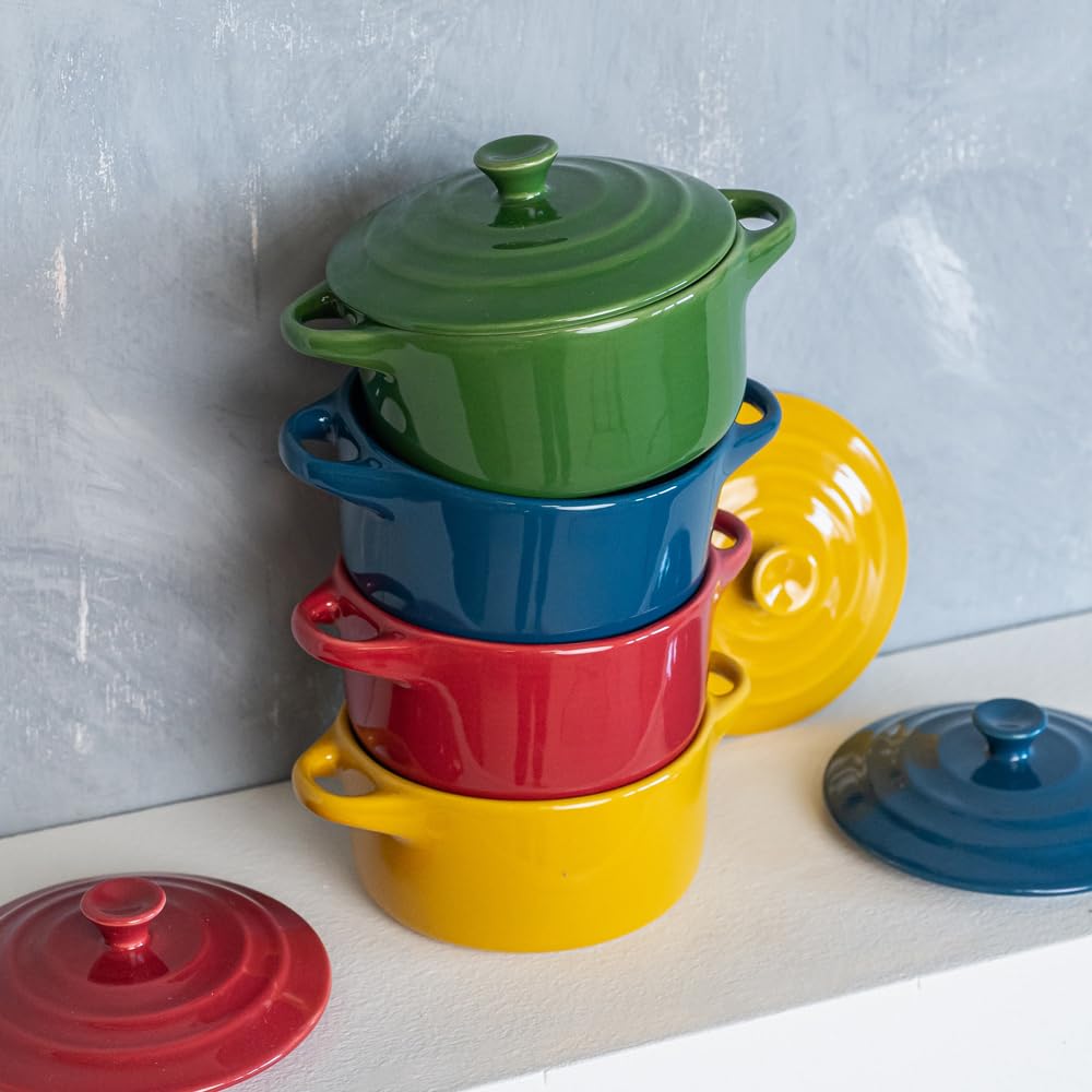Table Passion - Set de 4 mini cocottes old 9 cm en grès