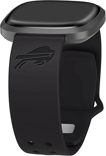 Game Time Buffalo Bills - Correa de reloj deportiva de silicona grabada compatible con Fitbit Versa 3 y Sense Blue