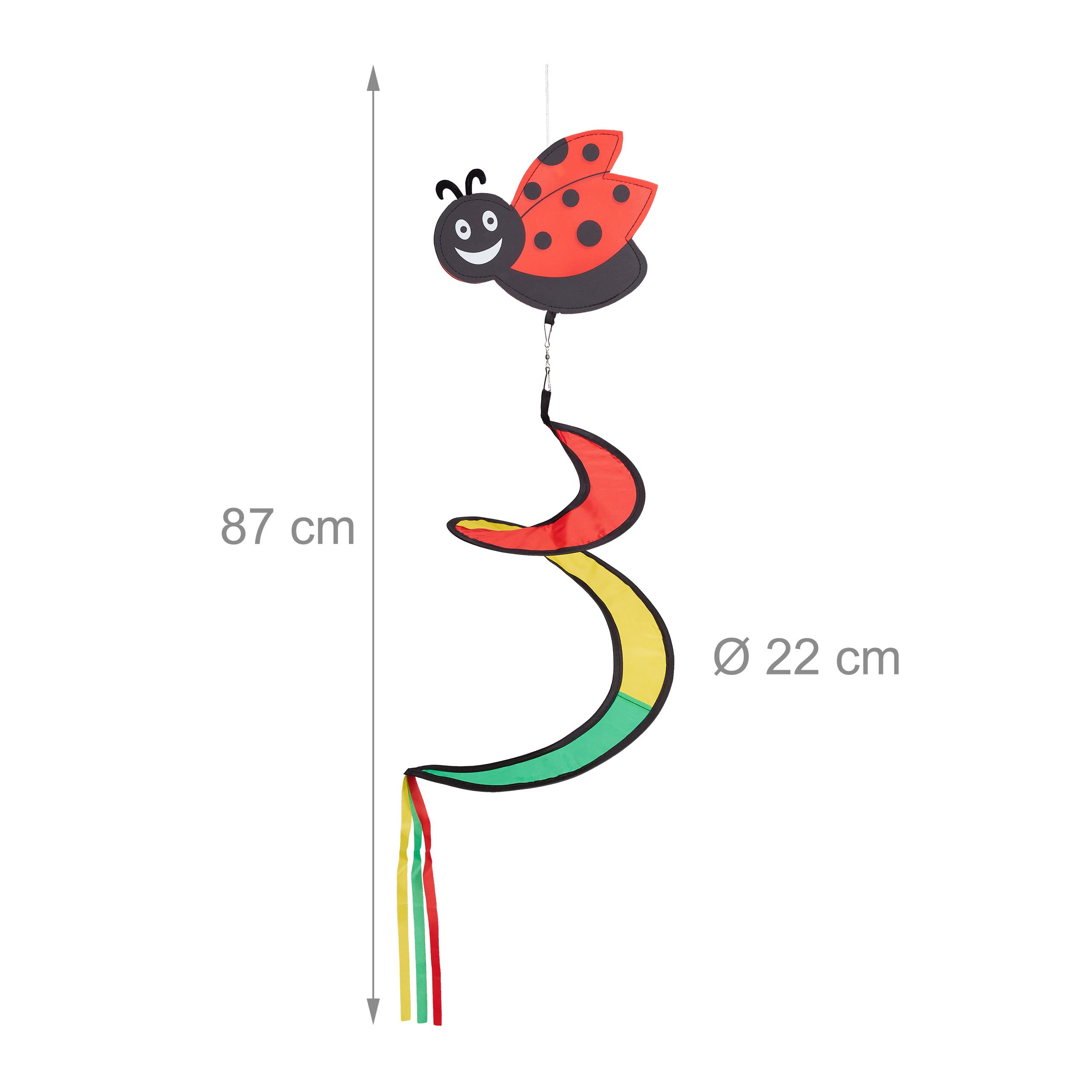 Relaxdays Moulin à Vent en Spirale, Set de 3, Motif Animaux, Jardin et Balcon, Multicolore