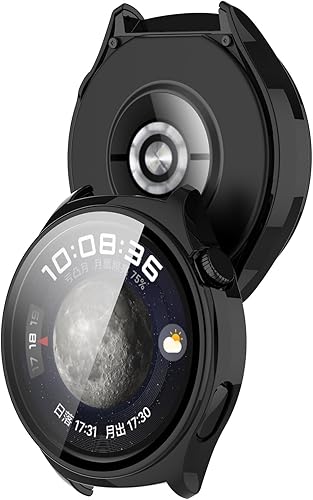 Miniatura 2 de PC+Funda protectora de pantalla de vidrio templado compatible con Huawei Watch 4, protector de pantalla para Huawei Watch 4, cobertura completa