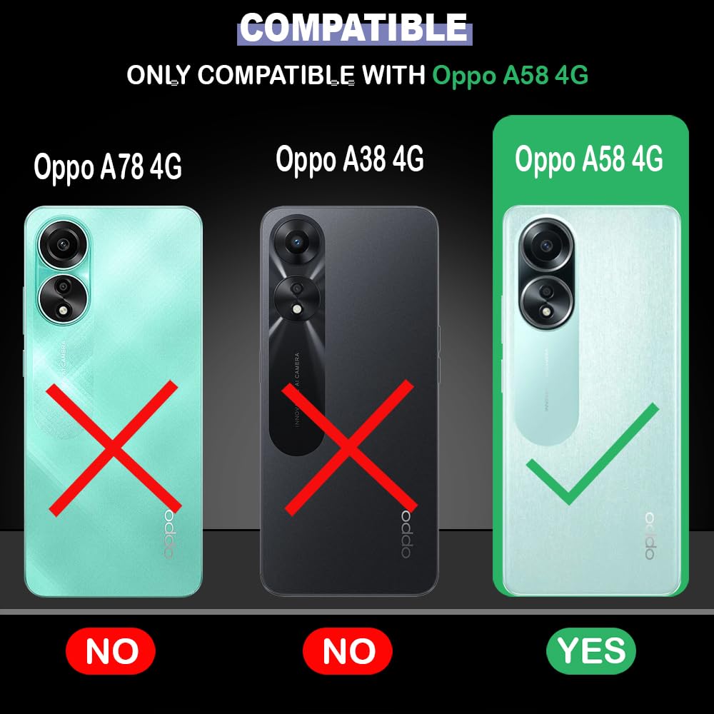 Oppo A58 Flip Cover - Leather Wallet with Stand -2