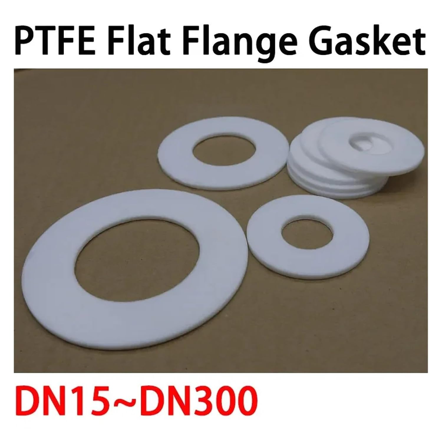 Hardware DN15 ~ DN300 PTFE Flat Flange Gasket Thickness 3mm O Ring Seal Spacer Oil Resistance Washer Round Shape White Packing Washer(DN300 325x375x3mm)