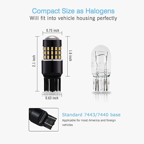 Vista 12 de 4 bombillas LED muy brillantes de 9 a 30 V 3014 54-SMD, color blanco xenón , Blanco Xenón