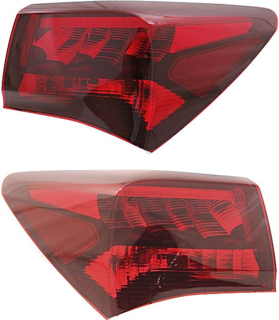 For 2015 2016 2017 Acura TLX Tail Light Driver and Passenger Side | LED | w/Bulbs DOT Certified AC2804106 + AC2805106 | 33550-TZ3-A01