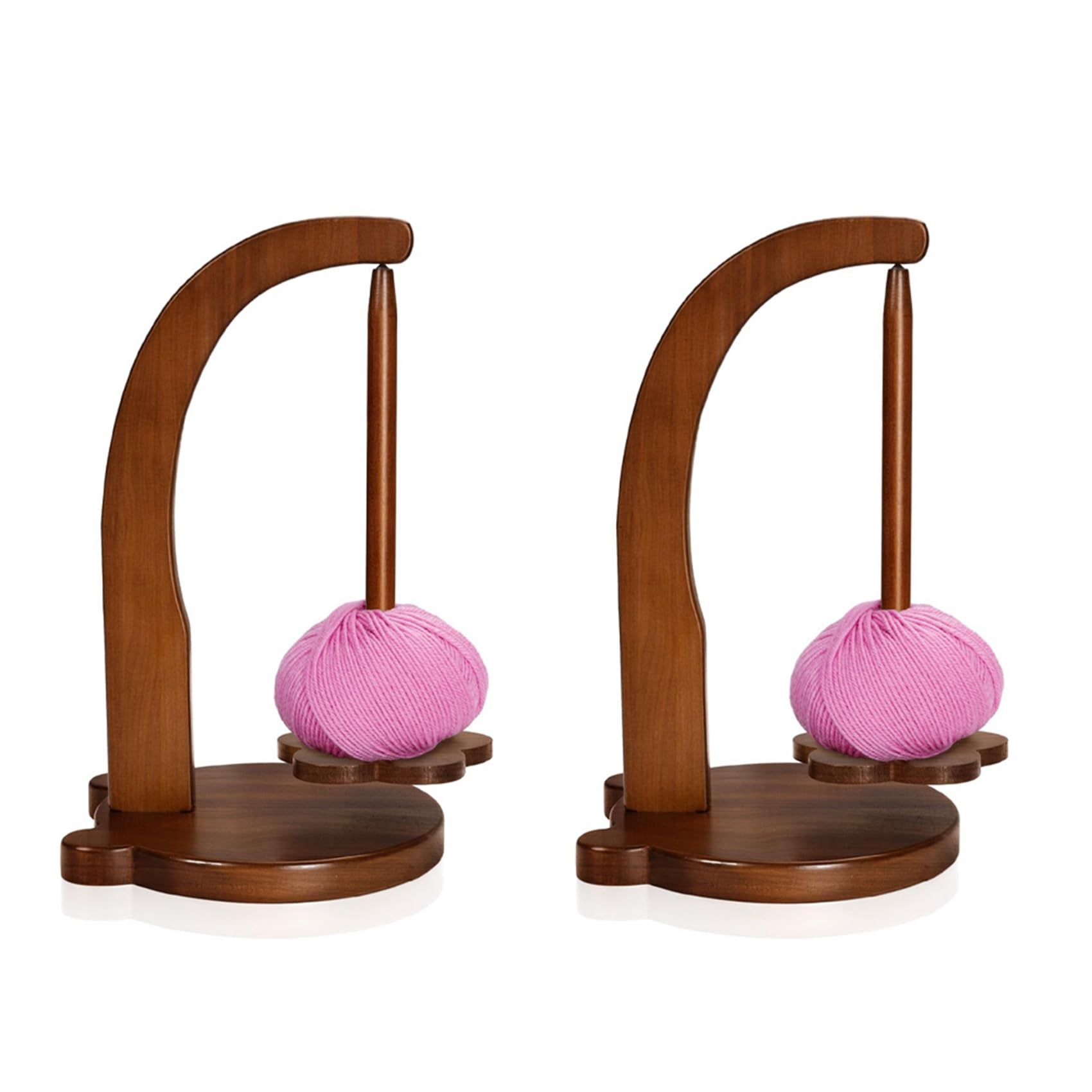 Hndhbfgrt 2X HanaWood Yarn Holder for Knitting and Crocheting, Crochet Gift for Knitting Lovers, Wooden Yarn Spinner