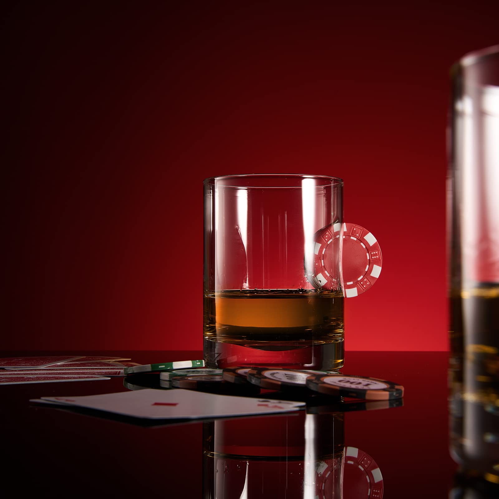 Amazon.com | Poker Chip Whiskey & Wine Glasses | SINGLE | Up The Ante Stuck  In The Glass Poker Chip Cocktail Glassware, Gambler Gift, Artisanal Crystal  Glassware - Gift Idea for Him,