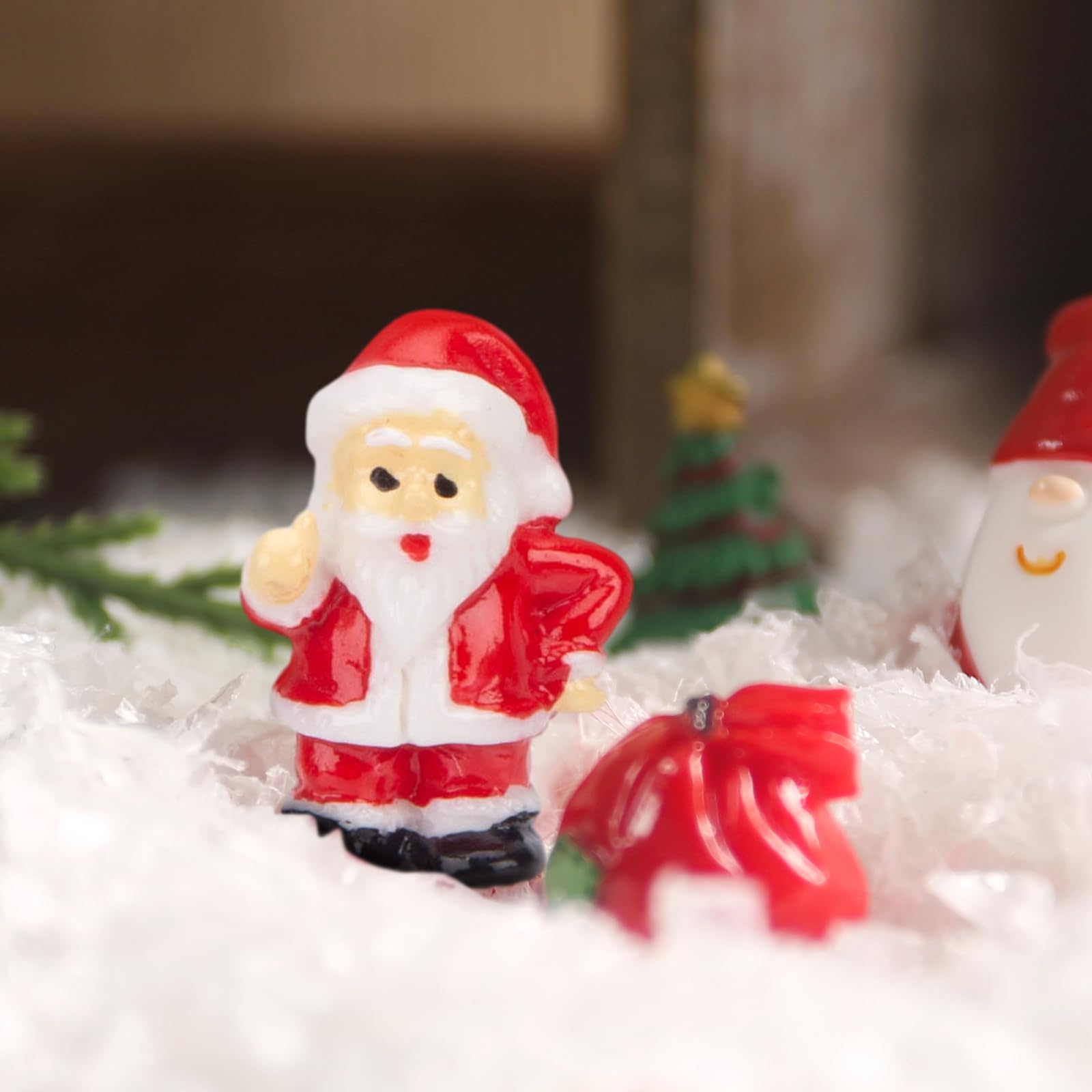 Weihnachts-Miniaturen Aus Harz – 15-teiliges Set | Weihnachtsmann, Schneemann, Tannenbaum | Für Deko & Feengarten