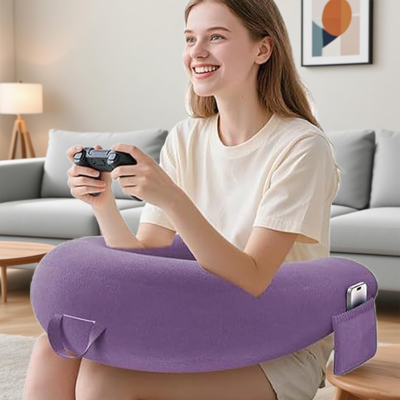 Cuscino Scrivania Per Grembo Cuscinetto Ergonomico A U | Supporto per Lettura da Grembo Supporto per Gomiti da Adulti Riduce Affaticamento per Scrivania Divano Pavimento Seduta