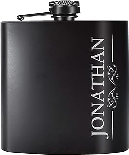 Personalized Custom Flask for Men, Groomsmen Flask, Engraved for Men, Women, Groom, Personalized Groomsmen Gifts, 6 oz with Mini Funnel (1)