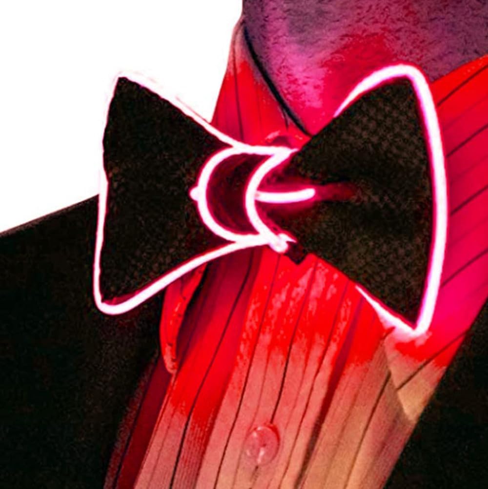 LED Light Up Bow Tie - Adjustable Glowing Bow Tie for Parties, Weddings & Prom