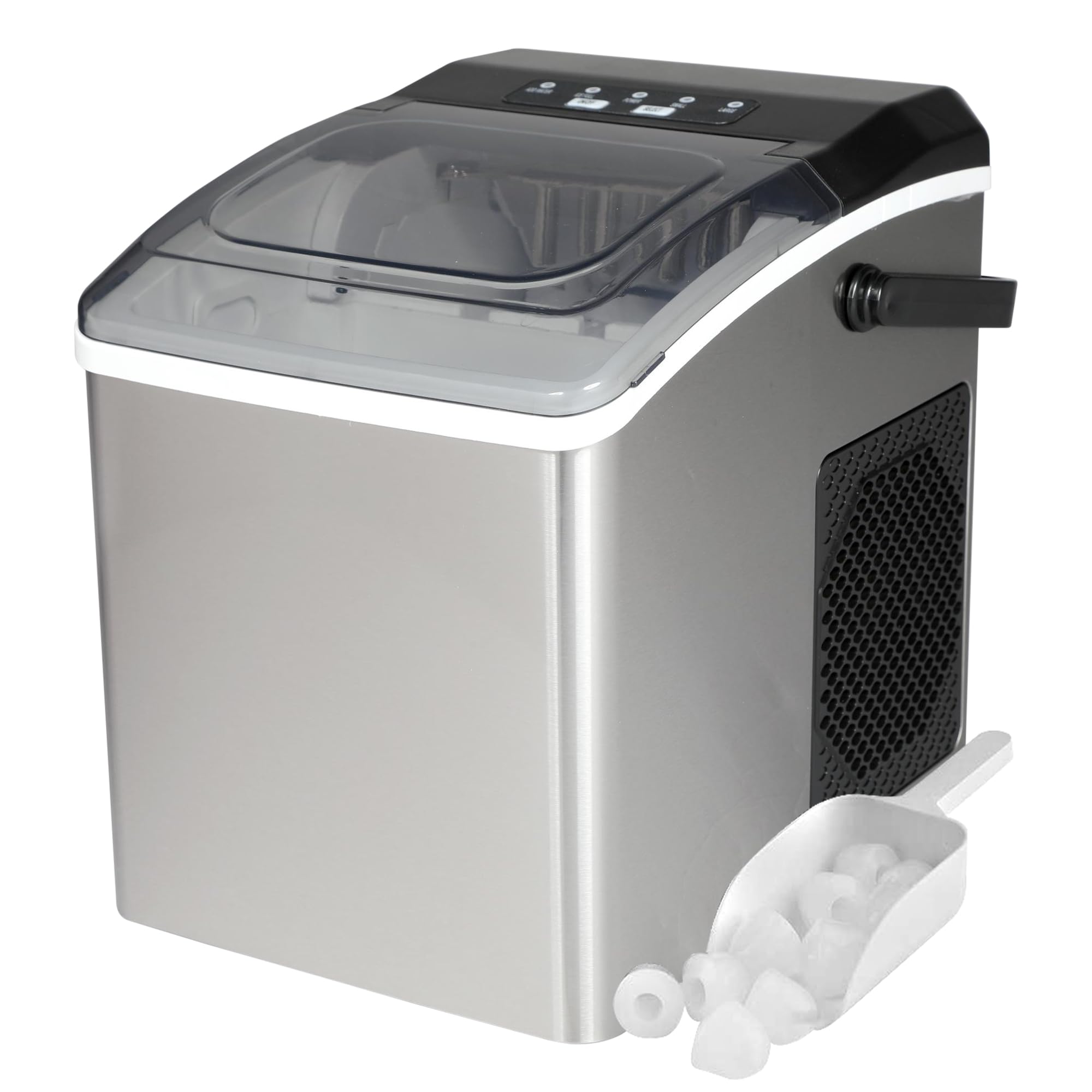 Koolatron Countertop Ice Maker – Maquina Para Hacer Hielo En Casa, Nugget Ice Maker Makes 9 Pebble In 6 Mins, Portable Self‑Cleaning Ice Machine, 26 Lbs/Day, Stainless Steel on Fridge.com - View 1