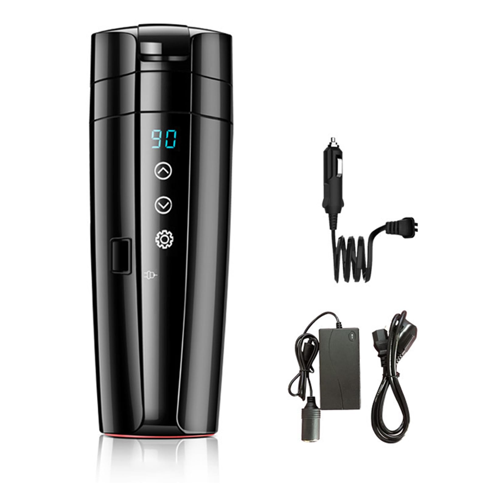 Mulcort Car Heating Cup, 12V/24V 400mL Stainless Steel Heated Travel Mug Car Use Smart Temperature Control Electric Kettle for Coffee Tea Milk