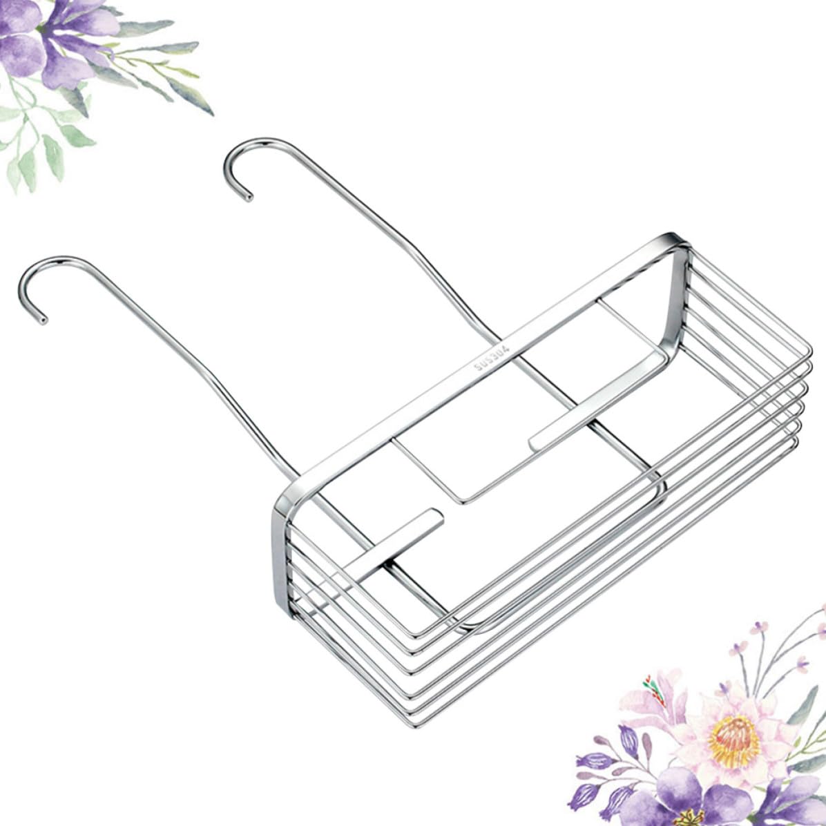 Kisangel 1pieza Estantería Baño Pared Acero Inoxidable Repisa Ducha Resistente Colgadores Baño para Toallas Jabón Gel Estante para Ducha Plata