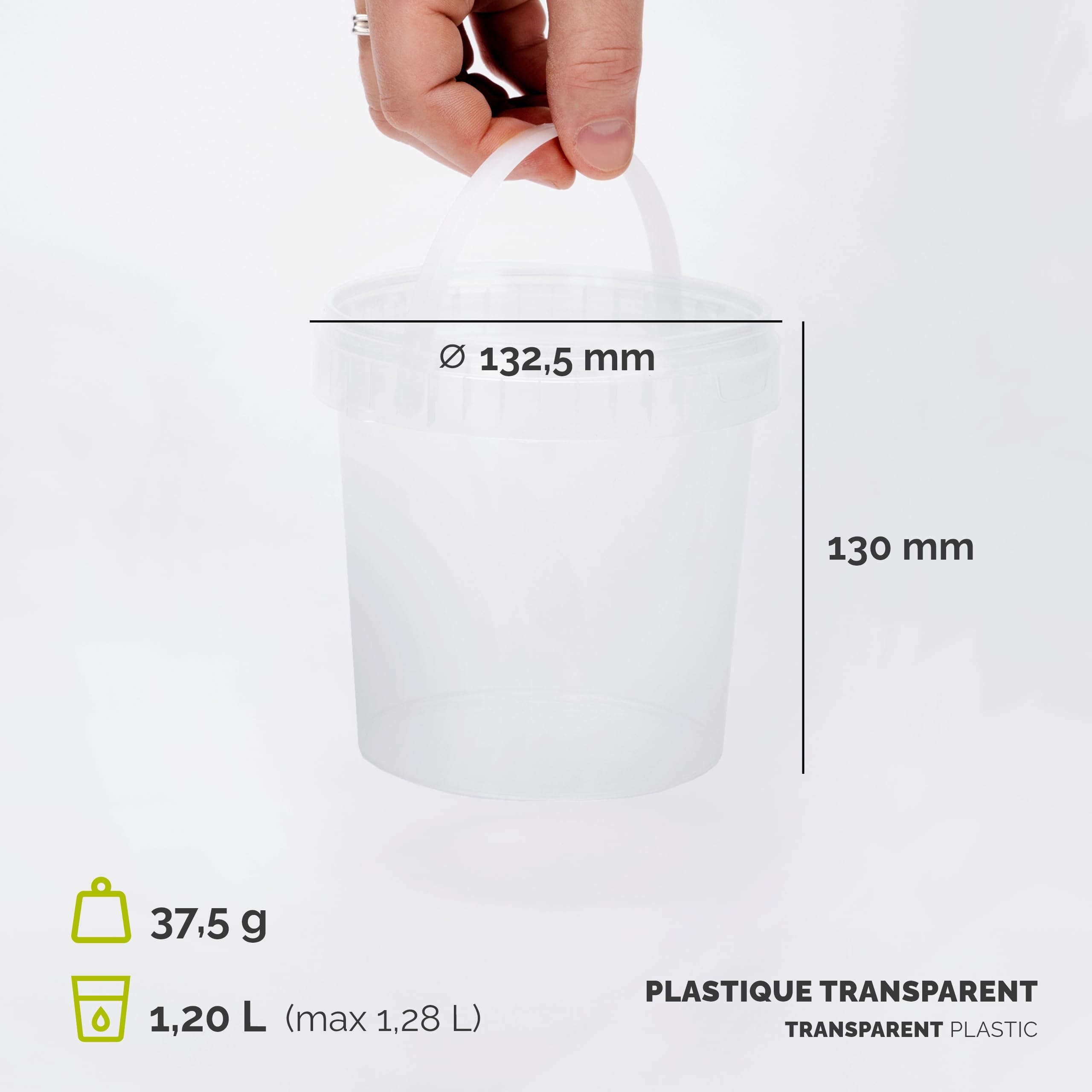 Seau Avec Couvercle Garronda 30L - Stockage Alimentaire Et Chimique - Polypropylène Robuste Et étanche