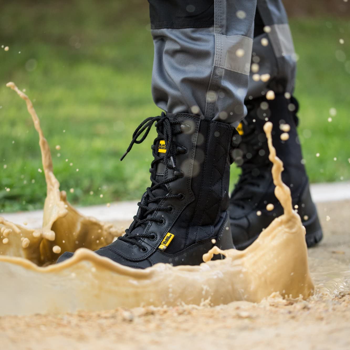 BLACK HAMMER Stivali di Sicurezza in Pelle da Uomo con Puntale in Composito S2 SRC Impermeabili Esercito Militare per Combattere Camminare Cerniera di per Lavorare 9999