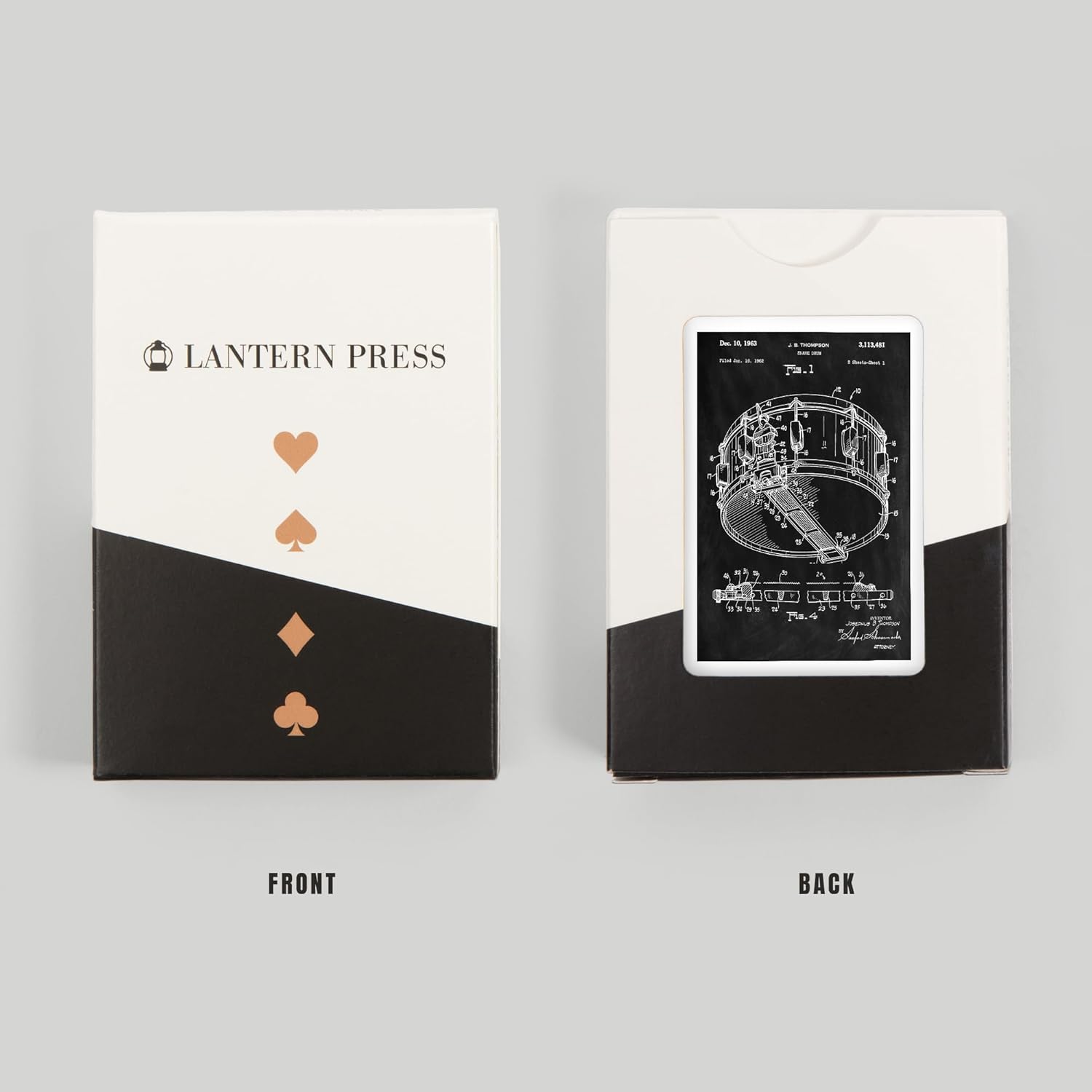 Lantern Press Blackboard Patent, Snare Drum, 52 Playing Cards for Adults, Poker Size Card Deck