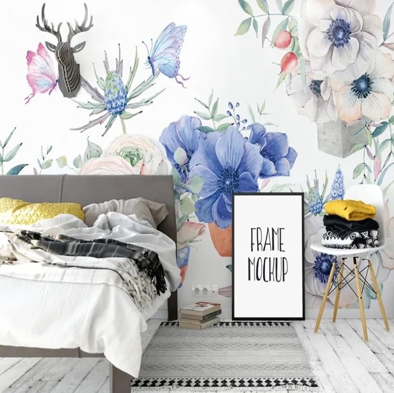 Fresque papier peint aquarelle fleur grand format décor premium - 3