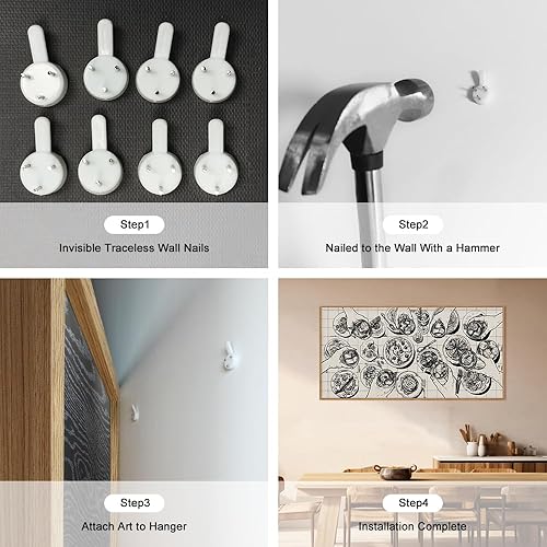 Miniatura 6 de Juego de arte de pared en lienzo enmarcado para comida y bebida, decoración de pared retro de pizza, Cheers Friends, vista superior en blanco y