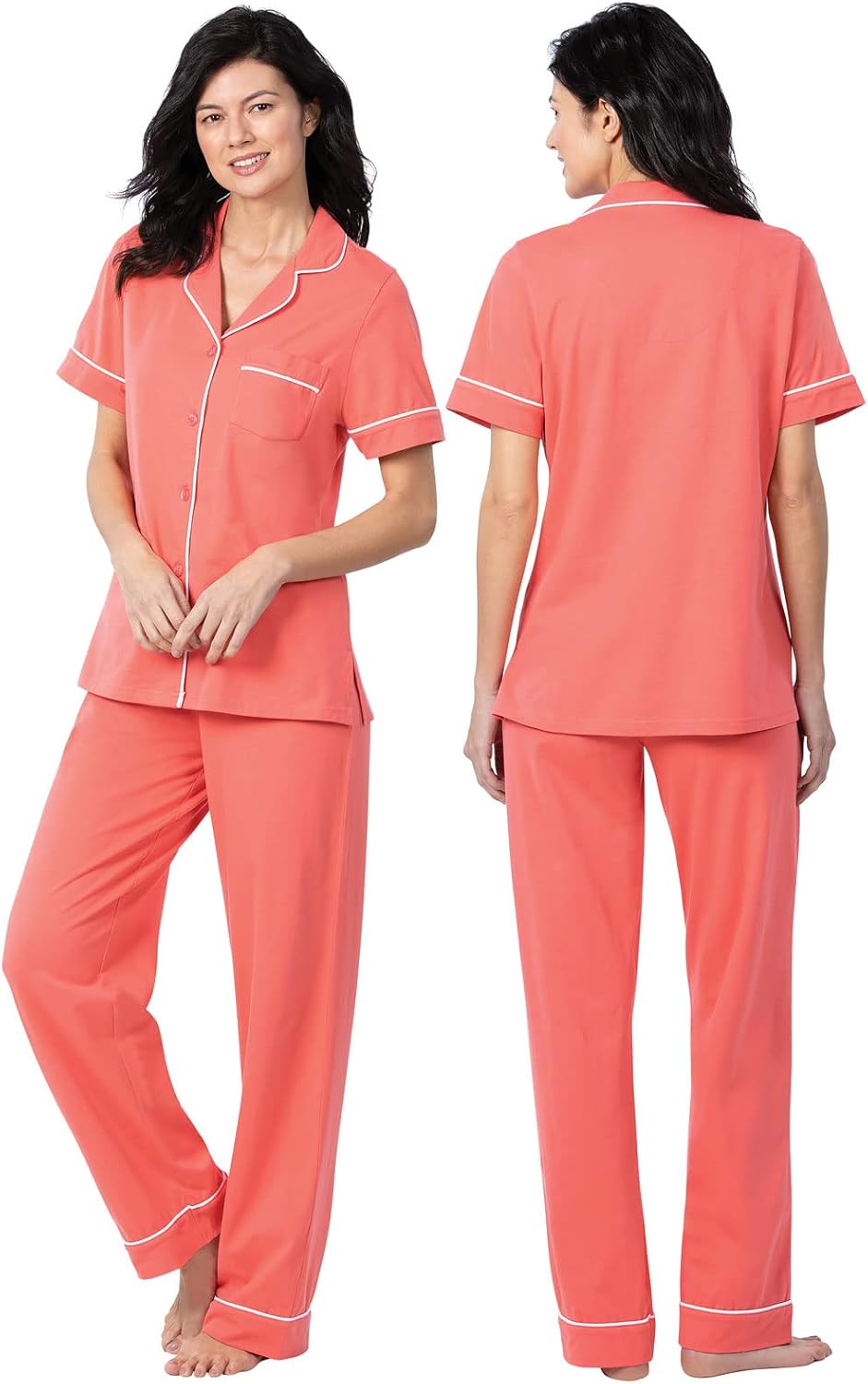 PajamaGram Women’s Pajamas - PJ For Women Set, Short Sleeve, 100% Cotton - Image 2