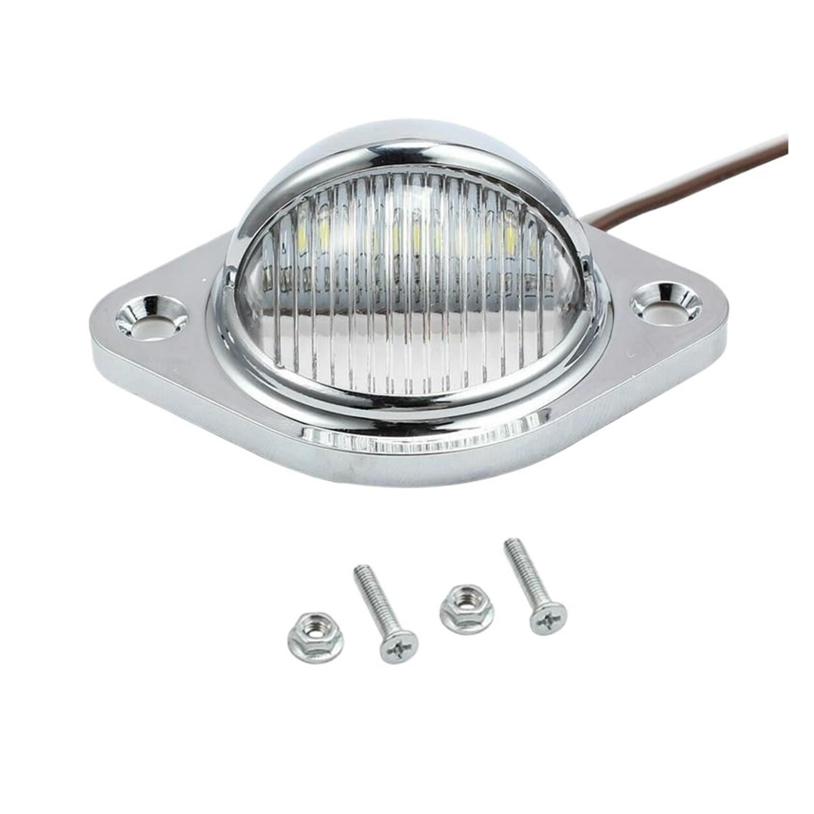 Conjunto piloto trasero coche Luces LED Universales Para Matrícula, Carcasa Cromada, 12V-24V, 0,06a, 5W, Para Coches, Camiones, SUV, Remolques, Furgonetas, Caravanas, 2 Uds