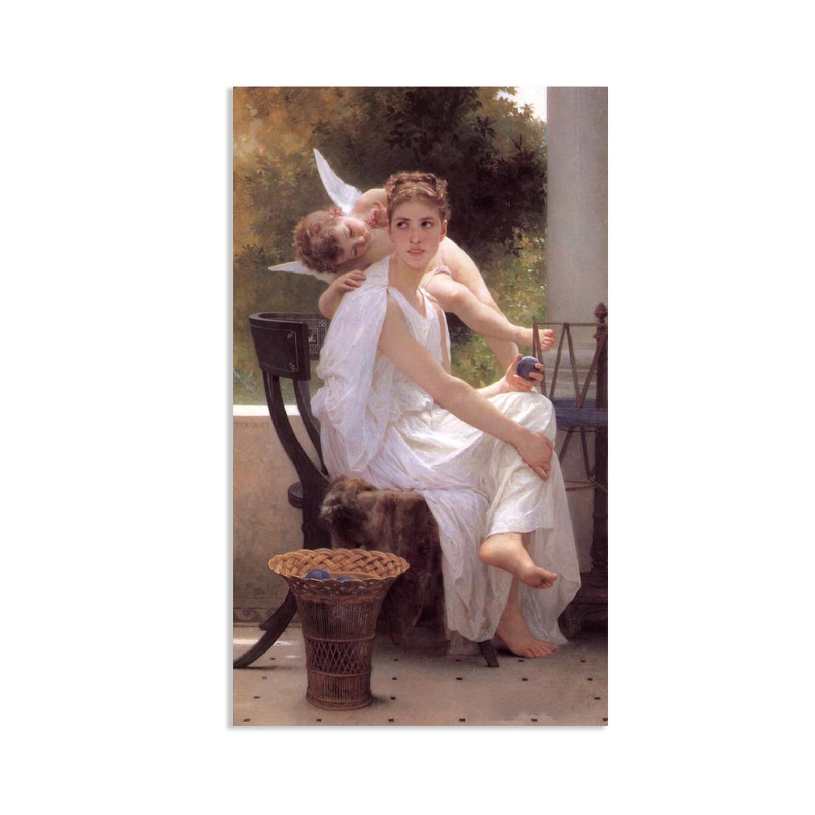 RXNHGJDS William-Adolphe Bouguereau Wall Art Work Interrupted Classical Art Prints Picture Famous Artwork Wall Decor for Living Room Bedroom Bathroom Home Decor 120x70cm frameless