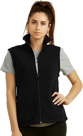 Sofra Womens Polar Fleece Full Zip Up Winter Vest