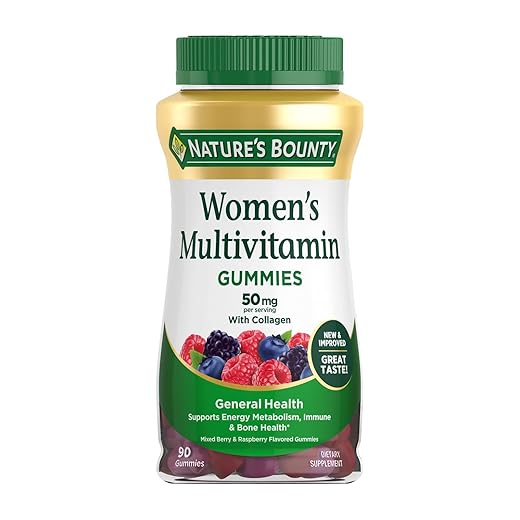 Nature's Bounty Women Multivitamin Gummies, Vitamin Supplements for Adults, General Health, Supports Immune and Bone Health, Mixed Berry and Raspberry Flavored, 90 Gummies