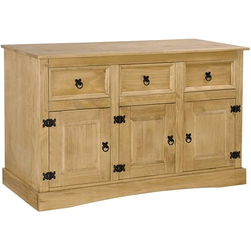 vidaXL Sideboard Solid Mexican Pinewood Corona Range 52"x16.9"x30.7"