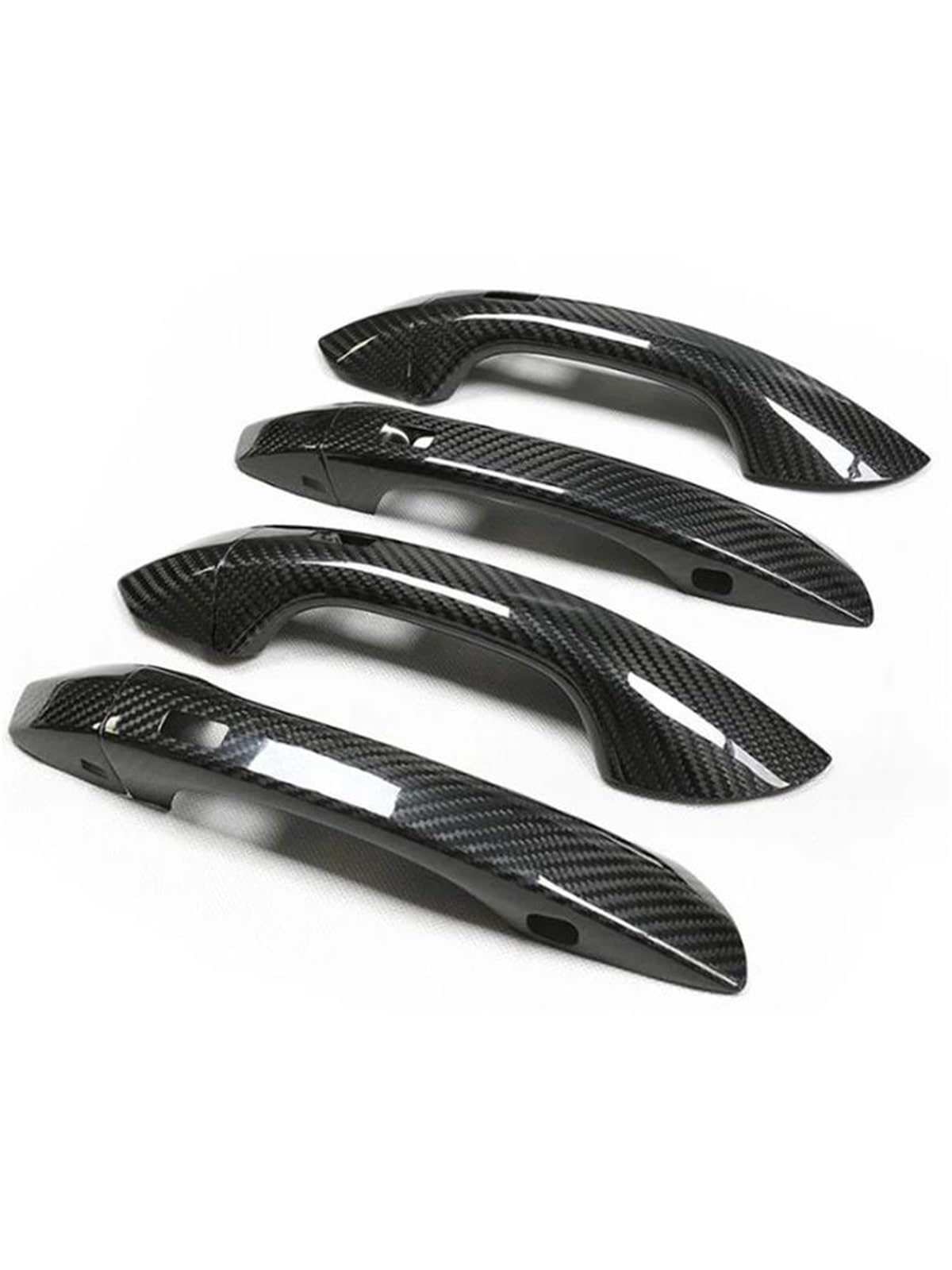 UJNHEQ for A6 C8 A6L S6 RS6 for E-Tron Q6 Q8 RSQ8 2018-ON Add On Style Carbon Fiber Door Handle Cover with/No Remote Keyhole(Type C)