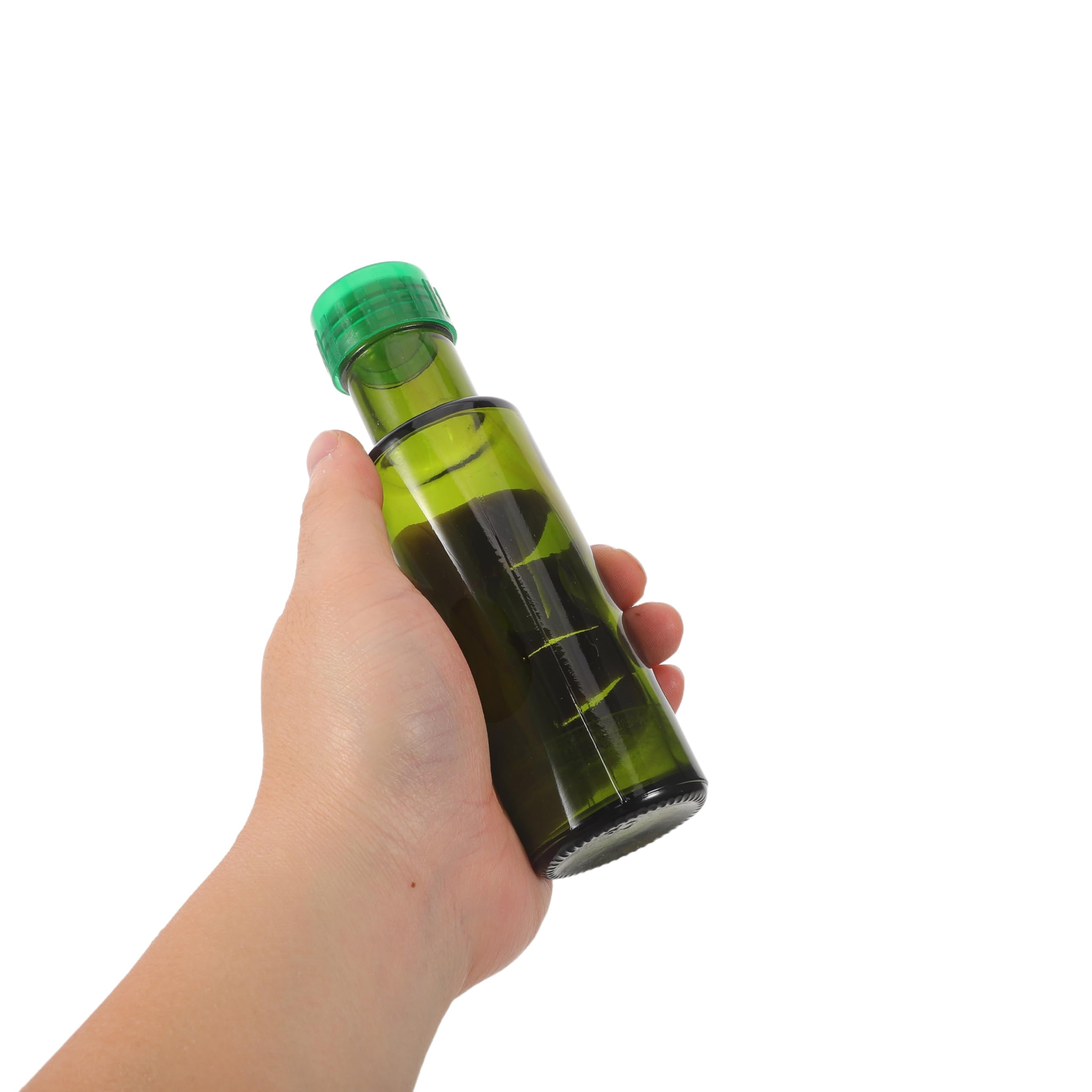 Cabilock 10 botellas de vidrio con tapa para aceite de oliva - Mini dispensador hermético de 100 ml para aceites de cocina, vinagres, aderezos y salsas - Botellas de vidrio rellenables para