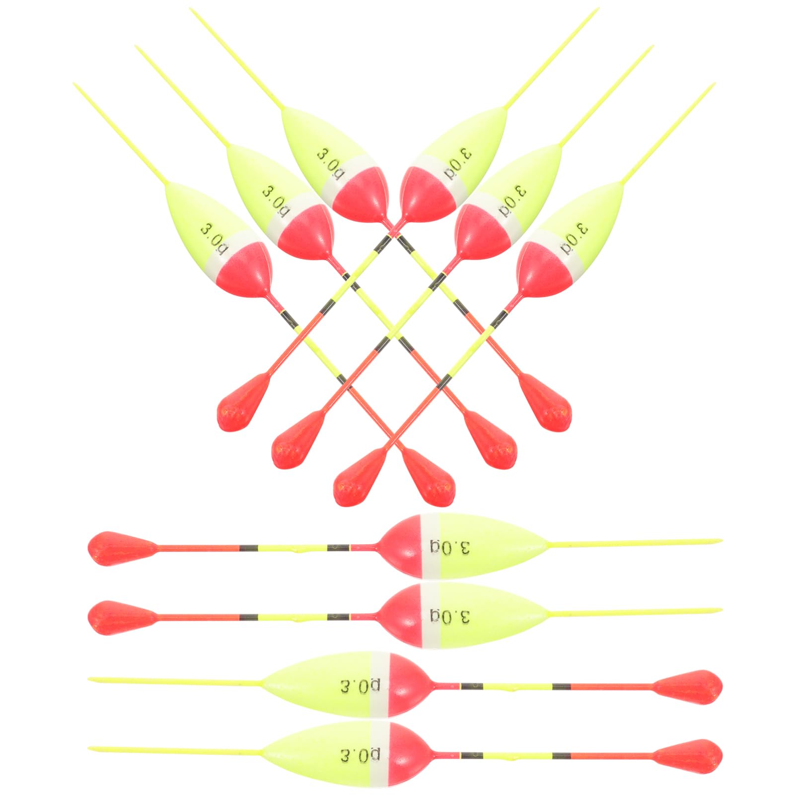 Milisten Attaquer Pôle Crochets des Bâtons Flotteur De Pêche Flotteurs De Canne À Pêche Kit De Leurre De Pêche Mer Matériel De Pêche Acier Inoxydable Yellow