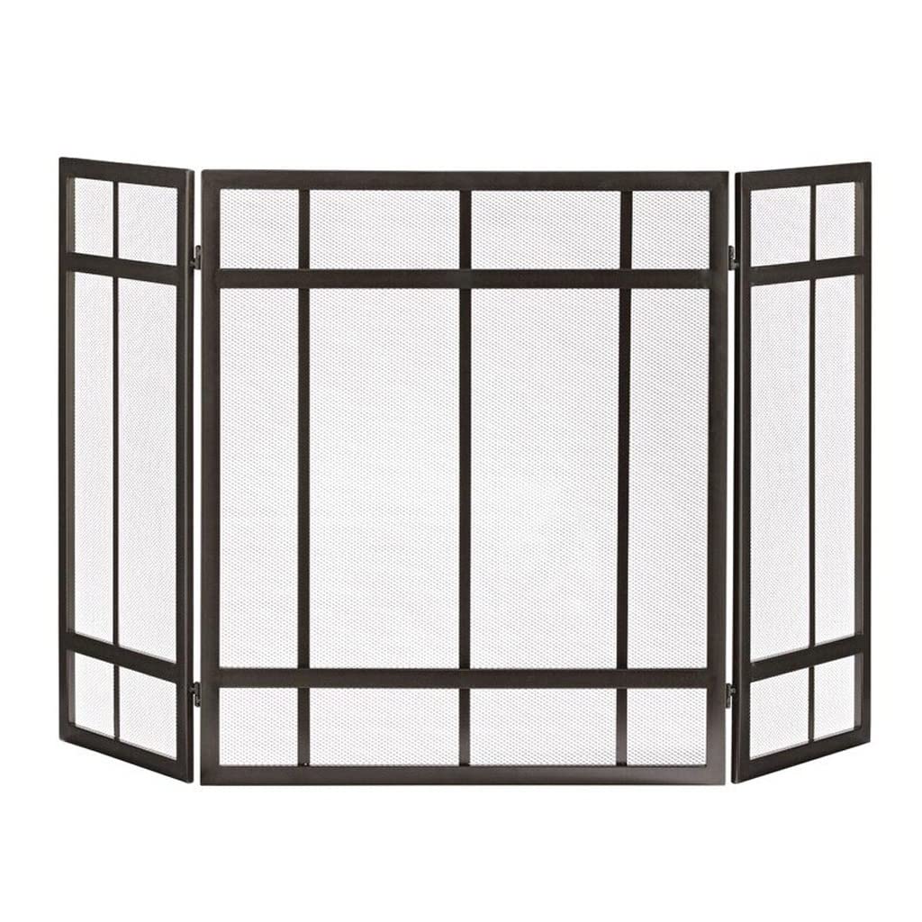 Schermi per Caminetti di Guardia Home Caminetto Pannello Soggiorno Soggiorno Art Camino Camino Tri-Pieghevole Screen Decoration Band Band Partizione NET Fire Parete Fire Position Bar L'26.3 × H'31.5 A