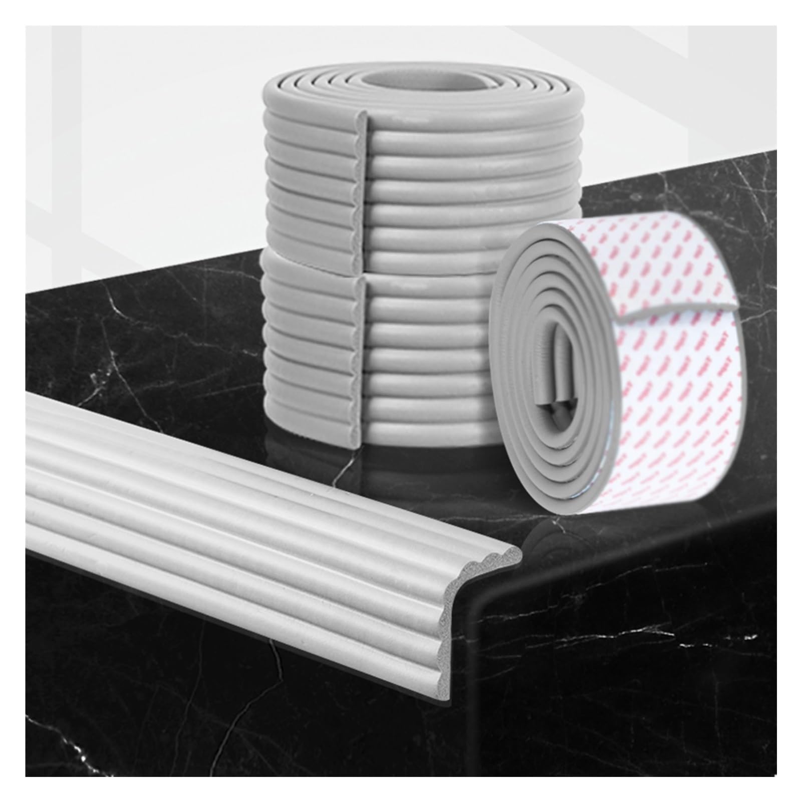 Bande de protection murale et table | Pare-chocs adhésif 3M gris pour meuble et escalier